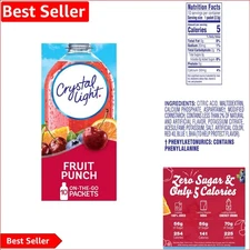 Delicious Fruit Punch Powdered Drink Mix – 10 Convenient Packets, 5 Cal Each