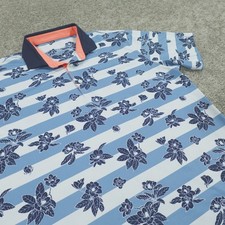 Puma Shirt Mens Large Performance Golf Polo Short Sleeve Floral Striped