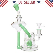 9" Glass Bongs and Water Pipes Tobacco Smoking bongs Recycler w/14mm bowl Hookah