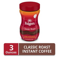 Folgers Classic Roast Instant Coffee, 3 oz Jar
