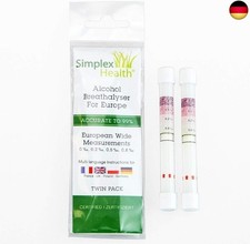 Twin St&uuml;ck Alkoholtest-Kits f&uuml;r Frankreich, Gro&szlig;britannien, Deutschland mit eu