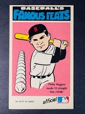 1973 Fleer Official Major League Patches #30 Pinky Higgins Famous Feats*ECLPISE*