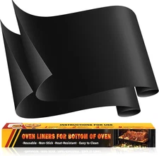 2 Pack Oven Liners for Bottom of Oven, 17"X25" Heavy Duty Non-Stick Oven Liner M