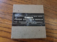 Vintage Prang Watercolor Semi-Moist Half Pan Refills #1 Red Set of 12 NEW SEALED