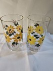 Vintage Vernon Kilns Metlox Brown Eyed Susan Glass Tumblers, HP ,5 1/2 in, EUC — photo 4