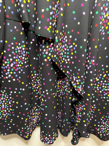 Kate Spade Women's 12 Black Cheerful Confetti Smocked Long Sleeve Dress NWT - Picture 4 of 10