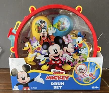 NEW Mickey Mouse Drum Set Disney 10 Pc Band Musical Instruments Age 18M+ Toddler
