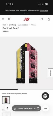 New Balance Football Scarf Brand New Sealed