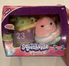 Squishmallows Squishville Fashion Pack Philippe Frog Elizabeth Unicorn 2" Plush