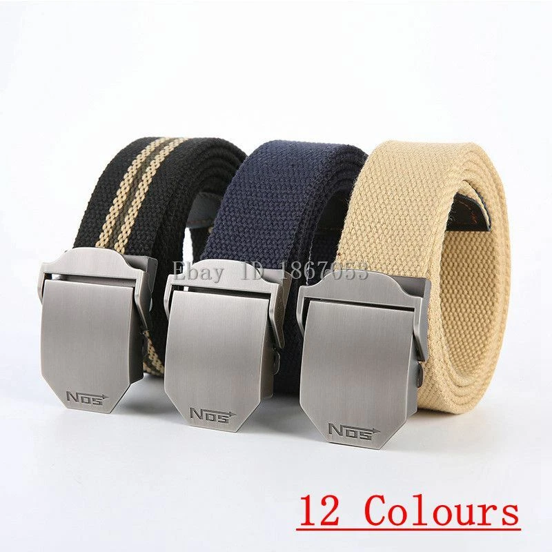 Men Canvas Belt Military Strap Waist Belts Webbing Adjustable