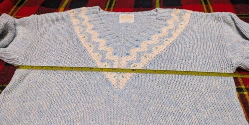 Vintage Jantzen Damen Pullover blau handgestrickt Seidenmischung blau Gr. M - Bild 4 von 4