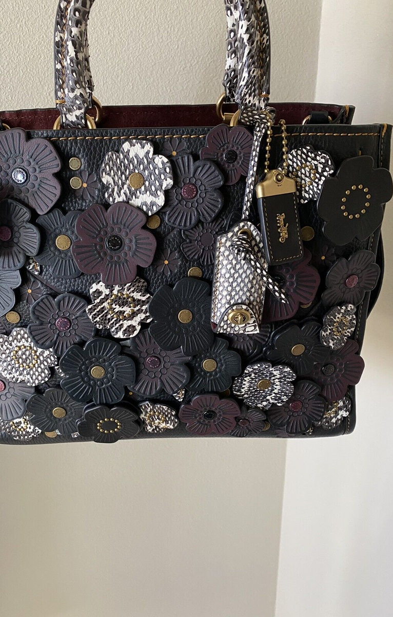 NWT COACH 1941 BLACK MULTI EXOTIC SNAKESKIN TEA ROSE ROGUE NWT COACH 1941 BLACK MULTI EXOTIC SNAKESKIN TEA ROSE ROGUE
