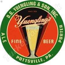Yuengling's Fine Beer 11.75" Round Metal Sign