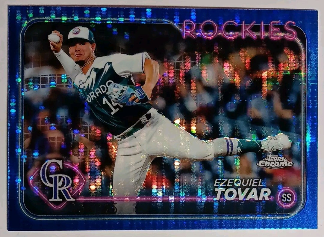 2024 Topps Chrome Ezequiel Tovar #105 Sonar Blue Refractor #'d /125 Rockies