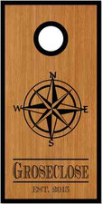 Compass Rose Est Date LAMINATED Cornhole Wrap Bag Toss Skin Decal