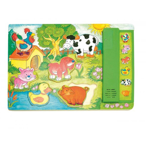 Sound Tier Puzzle Kinder Steckpuzzle Tierstimmen Holzspielzeug Holzpuzzle 90323-image