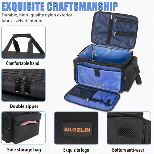 Borsa Portadocumenti Cavi con Divisori Staccabili, DJ Gig Bag Custodia Organizer per L... - Foto 12 di 12