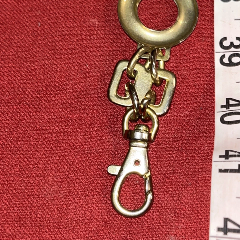 "CINTURÓN DE ESLABONES DE CADENA GEOMÉTRICO DORADO 41"" Largo Vintage Gitano Moda Cierre de langosta Mod" Foto 3 de 4