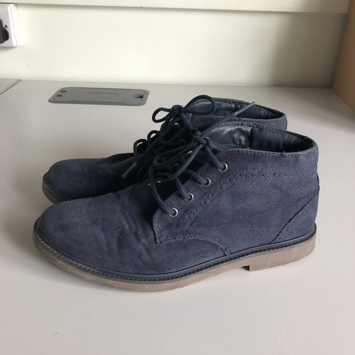 Navy desert boots cheap