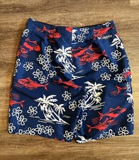 Columbia PFG Omni-Shade Swim Trunks Tuna Fish Palm Tree Mens 36 Inseam 11  H2