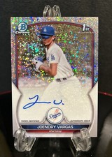 2023 Bowman Chrome Joendry Vargas speckle auto 275/299 Dodgers Prospect Sparkle