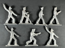 Vintage Soviet Army tin soldiers 7 pcs, toys USSR Russia