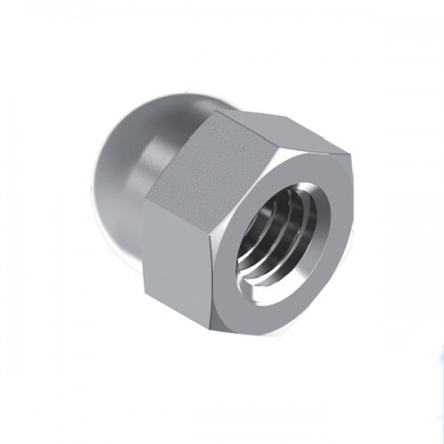 10-Pack 3/8" Axle Push-On Cap Nuts - #6 Thread Zinc Plated Steel Wheel Retainers