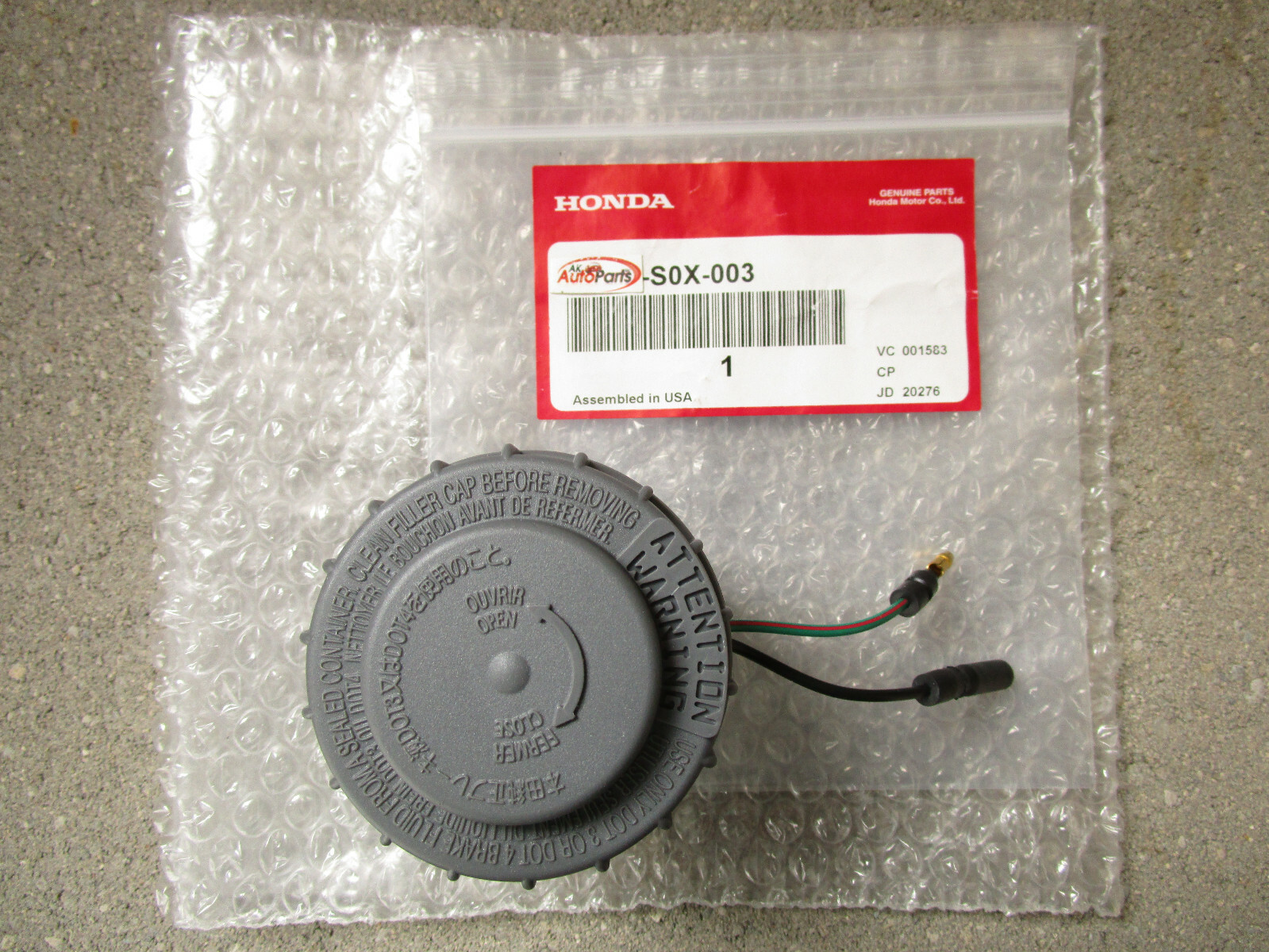 FITS 99 04 HONDA ODYSSEY MASTER CYLINDER BRAKE FLUID RESERVOIR CAP