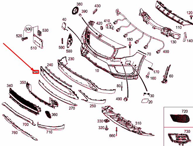 Mercedes-Benz GLA X156 Front Bumper Central Cover A1568851622 