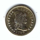 1795 USA LIBERTY DRAPED BUST GOLD PLATED $10 DOLLAR SOUVENIR COIN MEDAL TOKEN