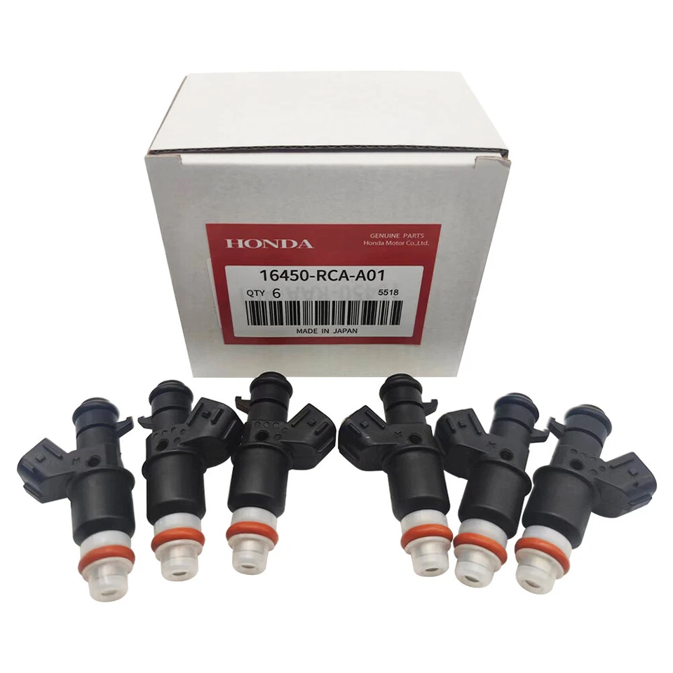 6Pcs Fuel Injectors 16450-RCA-A01 For HONDA ACURA MDX TL Accord Pilot 8 Holes Foto 2 de 4