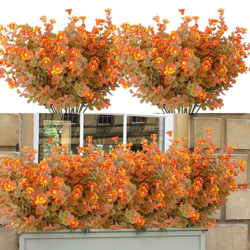 Artificial Flowers Plastic Fake Plants UV Resistant Home In/Outdoor Garden Decor - Picture 13 of 29