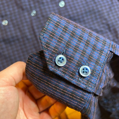 Robert Graham Textured Gingham Button Down Shirt NWT $198 Size S Deep Purple - Picture 9 of 14