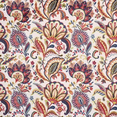 FOY & CO Tessuto Velluto Jamboree Bianco | Floreale | Tende Tappezzeria Cuscini al metro