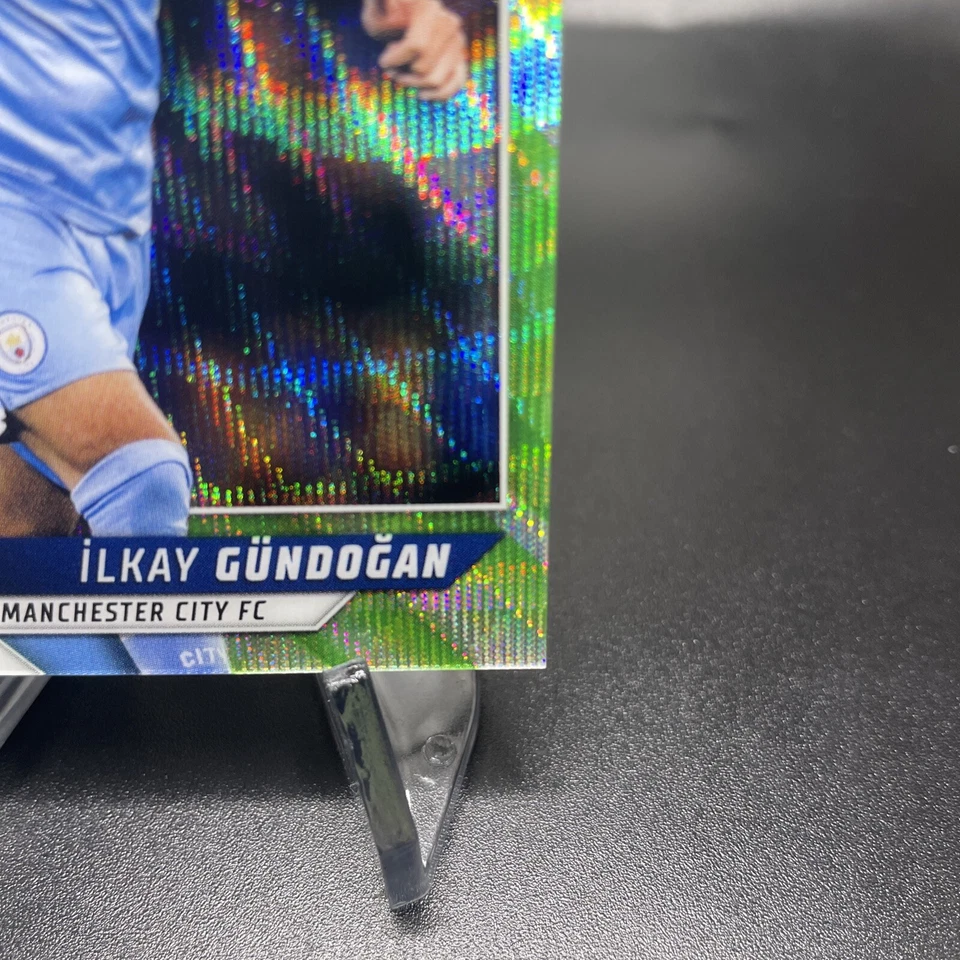Ilkay Gundogan 2021-22 Topps Chrome UEFA UCL Neon Green Wave Refractor /99 - Image 3 of 4
