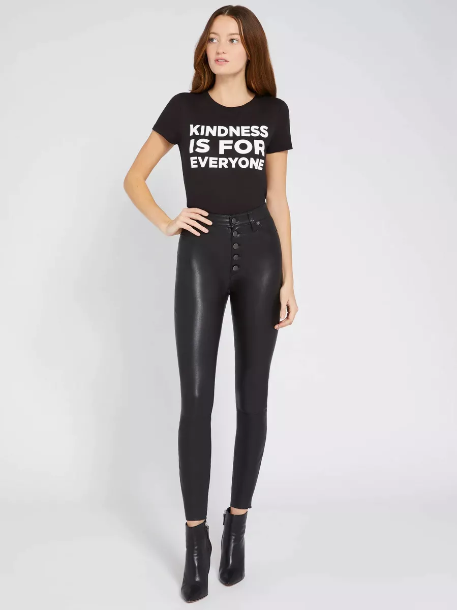 ALICE+OLIVIA WOMENS new T SHIRT black kindness is for everyone