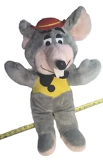 Large 1988 Showbiz Pizza Chuck E Cheese 25" Plush Vtg Toy Rat Chuckie Mascot Old