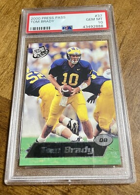 Tom Brady Rookie Card PSA 10 Gem Mint Goat HOF -Michigan - New