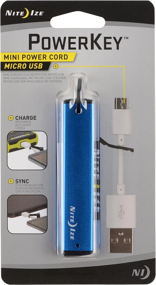 Nite Ize PowerKey Mini Power Cord Micro USB (3-Pack) - BLUE - Image 2 of 4