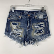 Mossimo Jean Shorts Women  s Size 2/26 Cut-Off Short Short HIgh Rise Medium Wash
