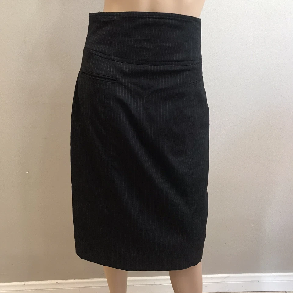 Rag & Bone Handmade in NY Skirt Striped Black Gray high waist pockets Sz 31