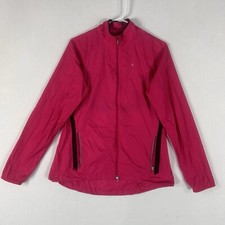 Nike Golf Running Windbreaker Womens Medium Lightweight Full Zip Packable Pink