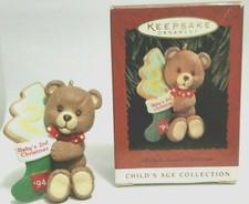 1994 Hallmark Ornaments  Teddy Bear  Baby's Second's 2nd  QX5726 NIB