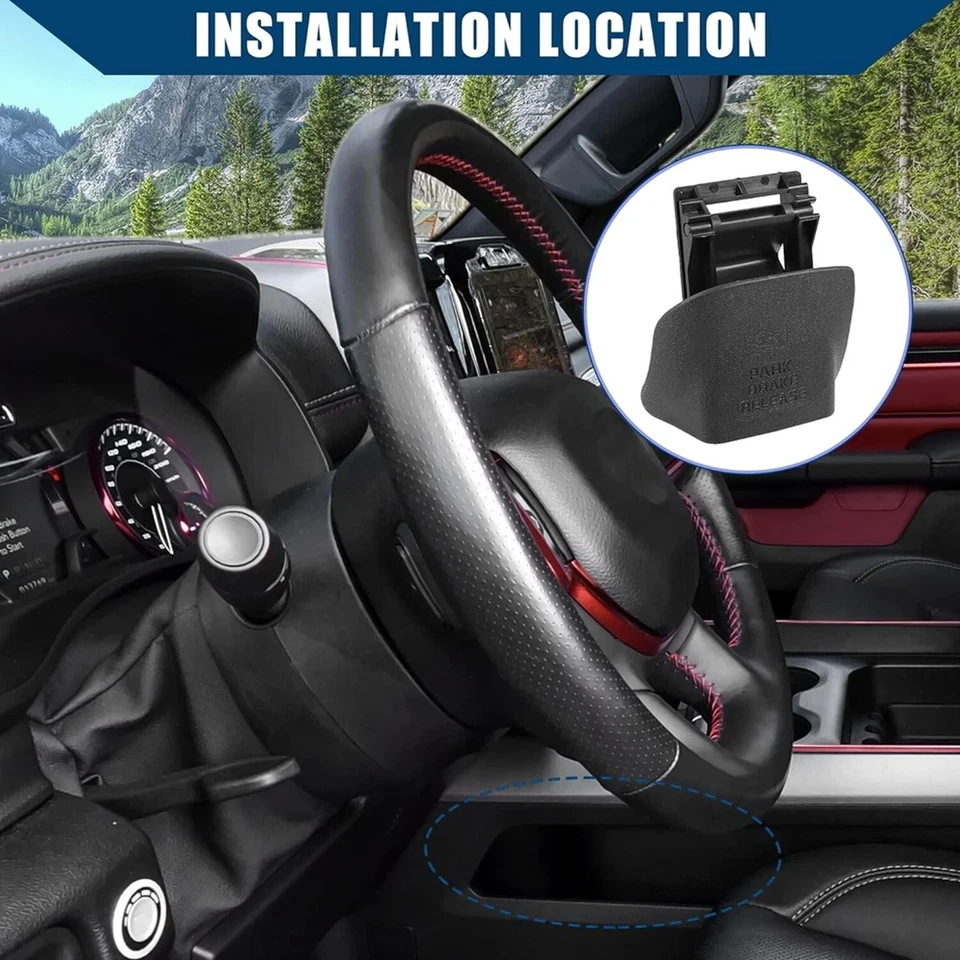 Palanca de liberación de manija de freno negra para Dodge Ram 3500 Ram 2500 1998-2002 Foto 2 de 4