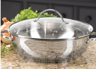 Princess House Stainless Steel Classic 5 Qt. Brasier w/lid 6328