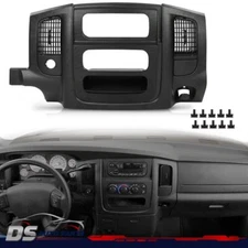 Dash Radio Bezel Climate Trim Panel Vent Black Fit For 02-05 Dodge Ram 1500 2500