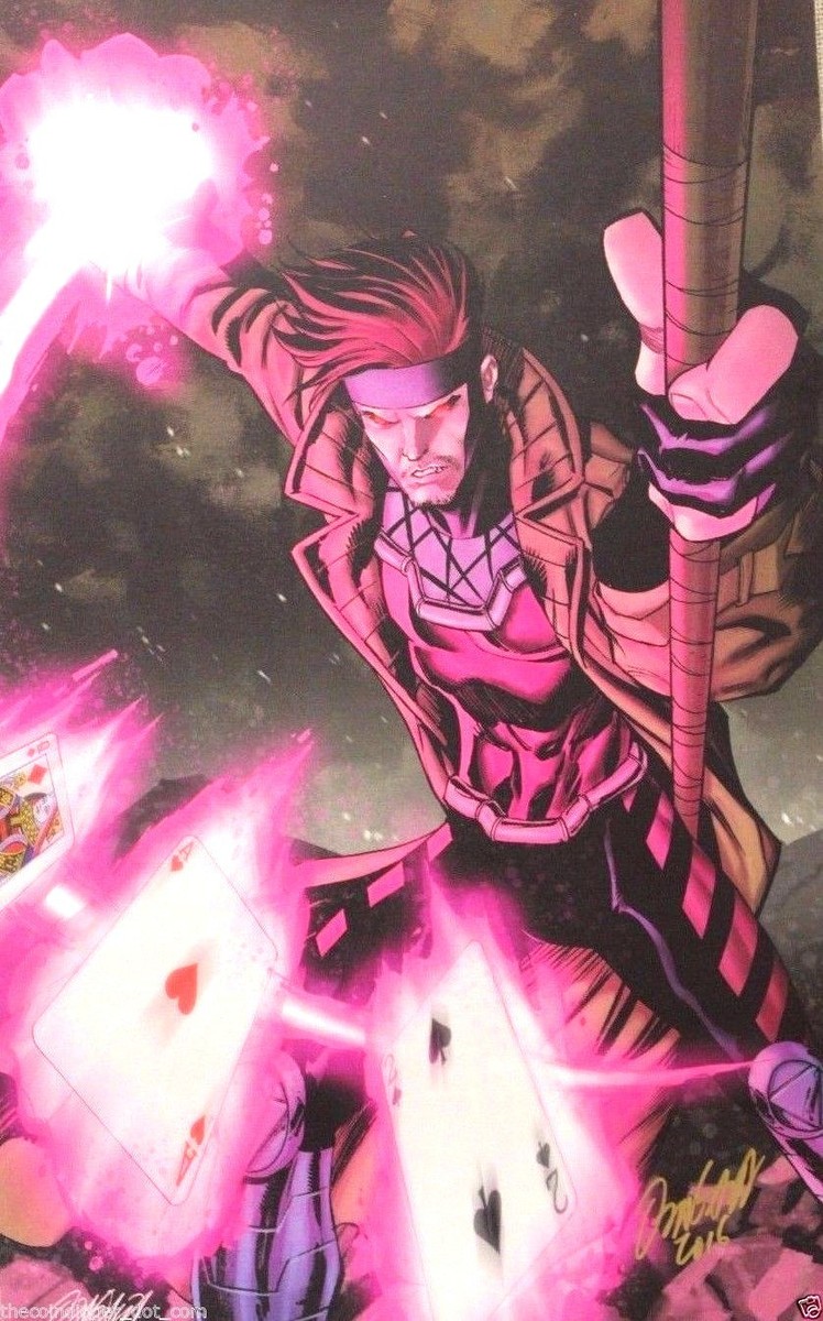 X-MEN GAMBIT Odagawa Autograph Comic Sketch Art Thick POSTER