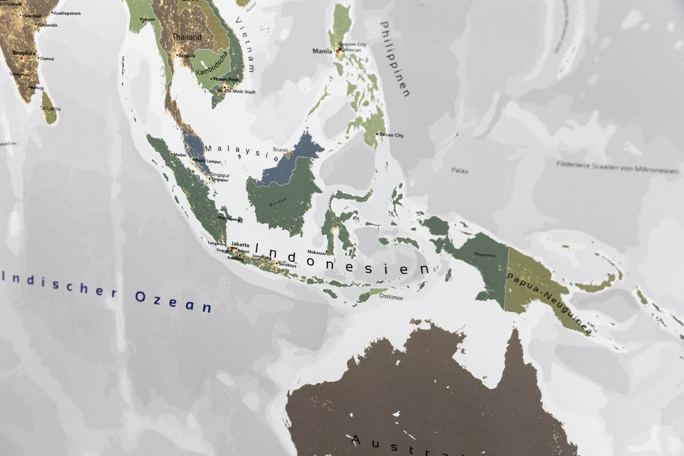 Gran Mapa Mundi XL, "El Mundo De Noche", 140 x 100 cm - Imagen 4 de 4