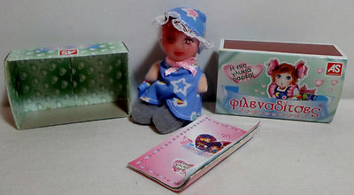 AS COMPANY GREEK VTG 90's FILENADITSES LITTLE FRIENDS 3'' BEAN MATCHBOX DOLL I