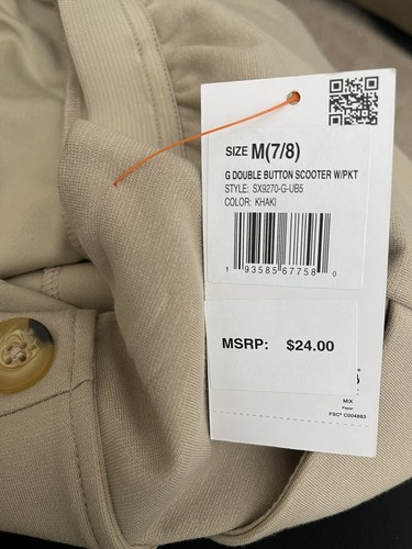 French Toast Girls Double Button Scooter W/Pocket Khaki Sz M (7/8) NWT - Picture 4 of 9